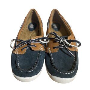 Bass Stern Boat Loafer Womens Size 9 M Blue Brown Shoes Coastal Nautical Casual